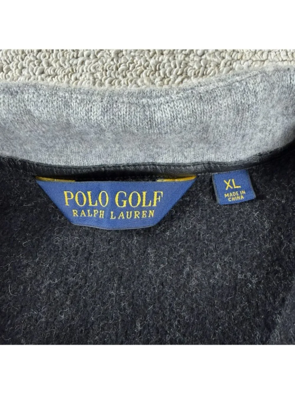 Polo Ralph Lauren Golf Full Zip Brushed Wool Sweater Vest Gray Men’s Size XL